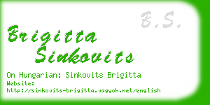 brigitta sinkovits business card